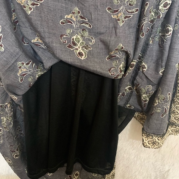 Lapis Boho Peasant Dress Maxi Elastic Waist Tiered Solid Black Size L Large Nwot - Picture 13 of 15